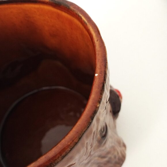 VINTAGE TREE STUMP SWIRLS MUSHROOMS CLUSTER CANISTER COOKIE JAR - Picture 6 of 8